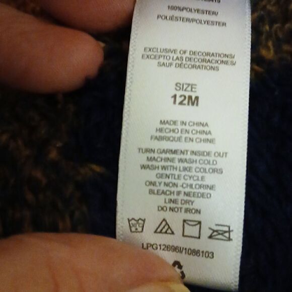 ❄️LITTLE ME Boys Hooded Zip Up Fuzzy Jacket Black, Blue, Brown 12M - Picture 6 of 6